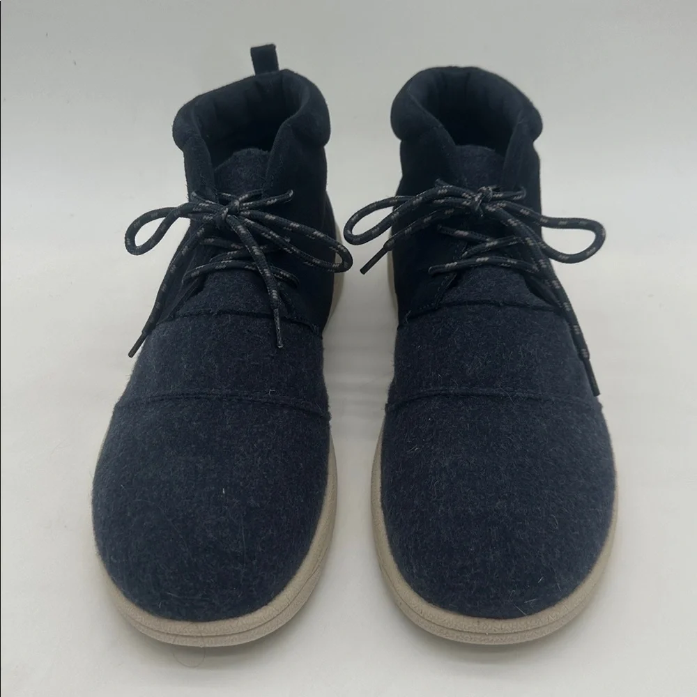 Lamo Koen Mid Navy Blue Chukka Boots Men's Size 12 Wool Suede Lace Up